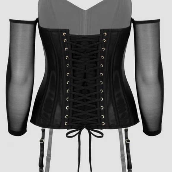 Boss Babe Essential Black Corset with detachable sleeves and garters “BNWT” - Picture 6 of 6